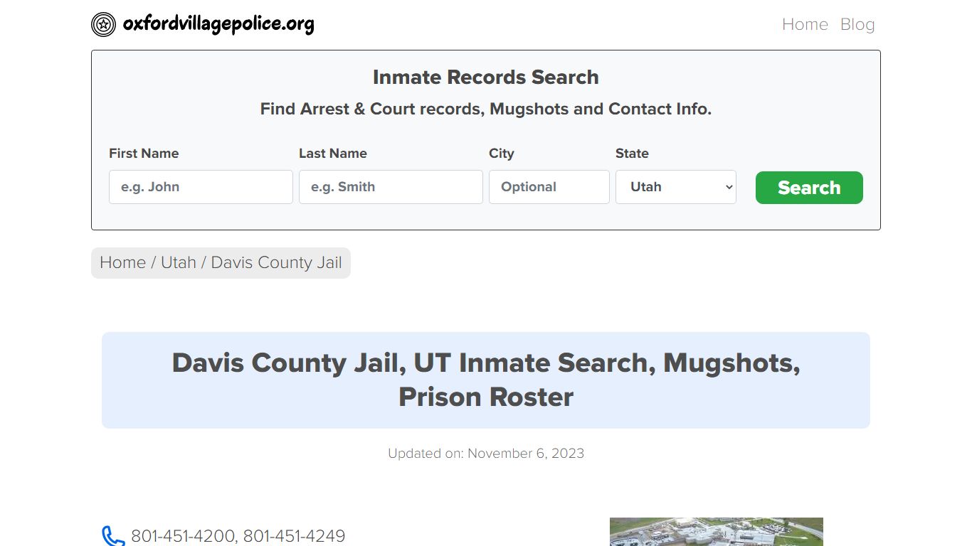Davis County Jail, UT Inmate Search, Mugshots, Prison Roster