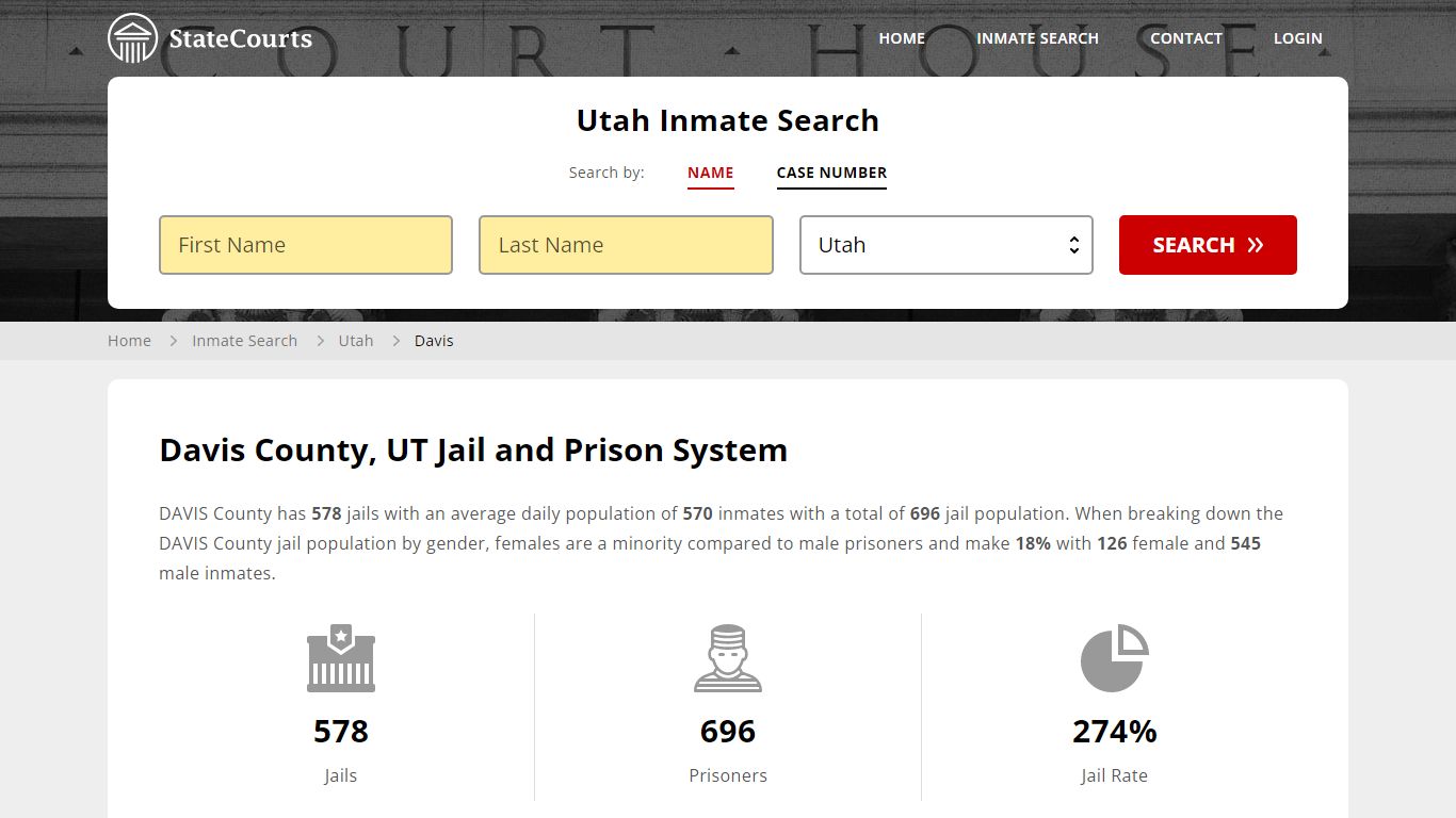 Davis County, UT Inmate Search - StateCourts